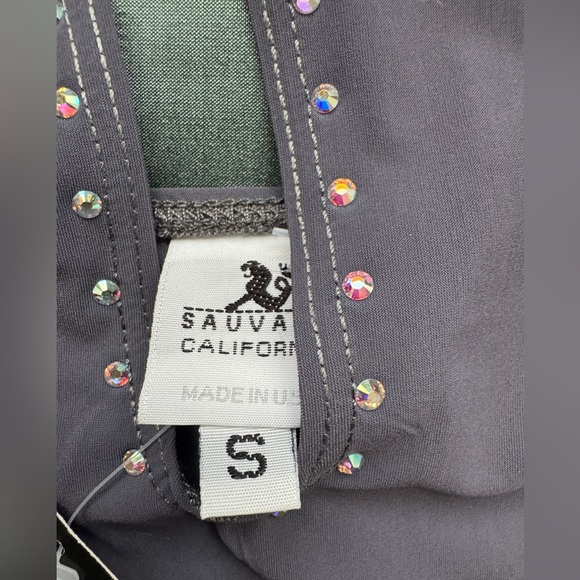 Sauvage Charcoal Swimsuit with Crystal Accents - Picture 5 of 7